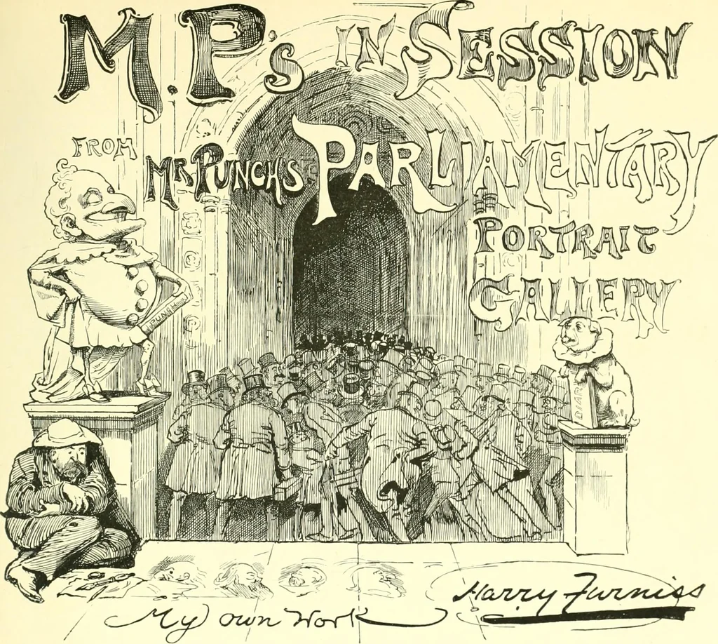 An illustration from M. P.'s in session, from Mr. Punch's parliamentary portrait gallery, 1889, leaf 10