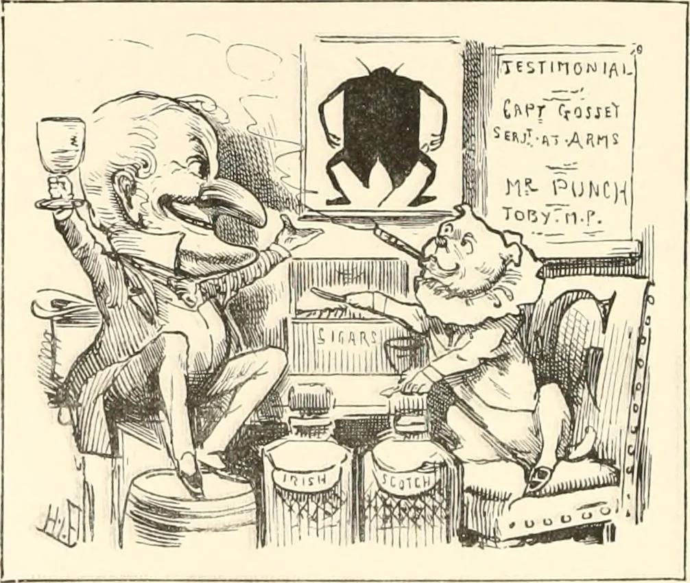 An illustration from M. P.'s in session, from Mr. Punch's parliamentary portrait gallery, 1889, leaf 11