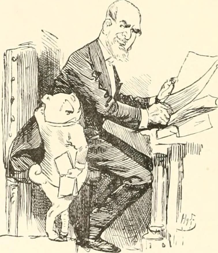 An illustration from M. P.'s in session, from Mr. Punch's parliamentary portrait gallery, 1889, leaf 13