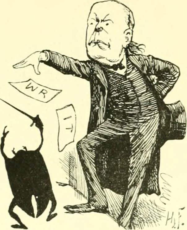 An illustration from M. P.'s in session, from Mr. Punch's parliamentary portrait gallery, 1889, leaf 18