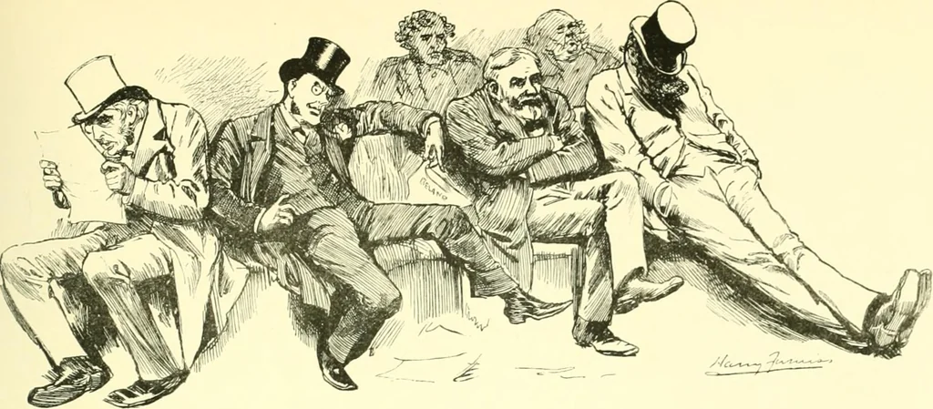 An illustration from M. P.'s in session, from Mr. Punch's parliamentary portrait gallery, 1889, leaf 28