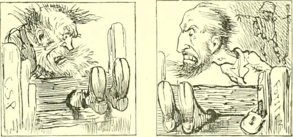 An illustration from M. P.'s in session, from Mr. Punch's parliamentary portrait gallery, 1889, leaf 30