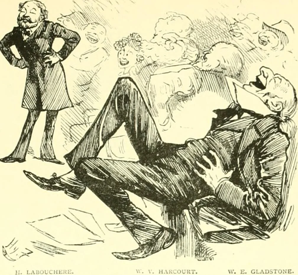 An illustration from M. P.'s in session, from Mr. Punch's parliamentary portrait gallery, 1889, leaf 32
