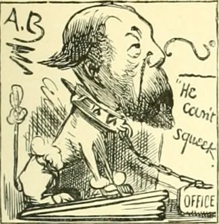 An illustration from M. P.'s in session, from Mr. Punch's parliamentary portrait gallery, 1889, leaf 34