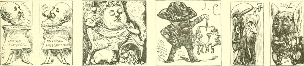 An illustration from M. P.'s in session, from Mr. Punch's parliamentary portrait gallery, 1889, leaf 34