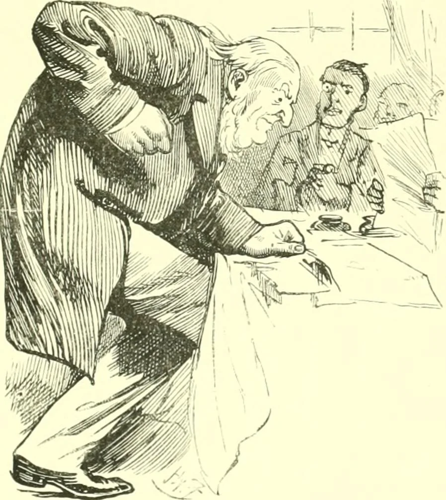 An illustration from M. P.'s in session, from Mr. Punch's parliamentary portrait gallery, 1889, leaf 44