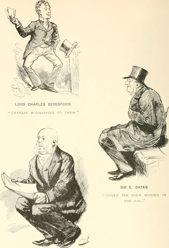 An illustration from M. P.'s in session, from Mr. Punch's parliamentary portrait gallery, 1889, leaf 47