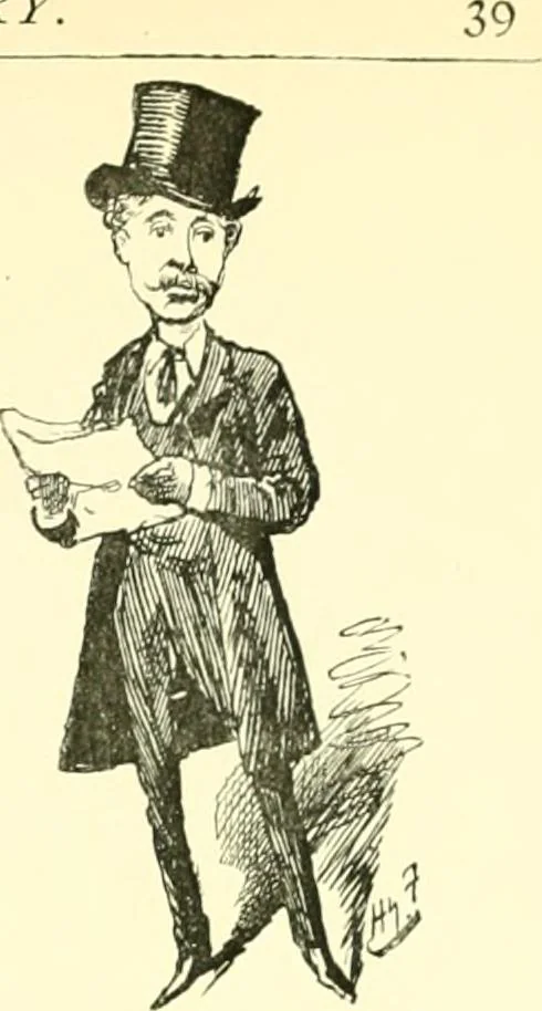 An illustration from M. P.'s in session, from Mr. Punch's parliamentary portrait gallery, 1889, leaf 50
