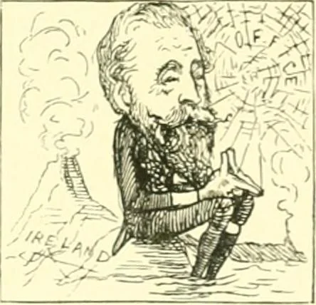 An illustration from M. P.'s in session, from Mr. Punch's parliamentary portrait gallery, 1889, leaf 72