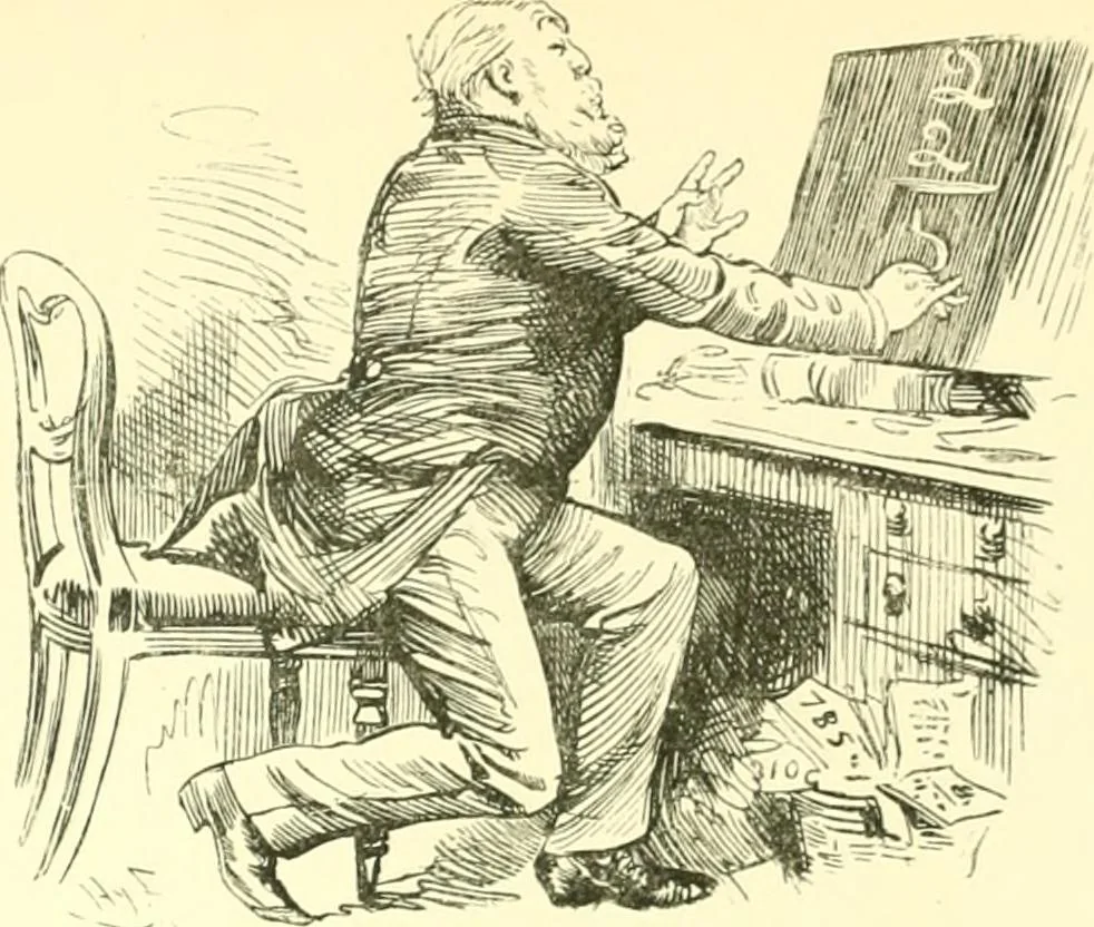 An illustration from M. P.'s in session, from Mr. Punch's parliamentary portrait gallery, 1889, leaf 74