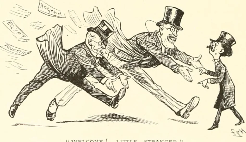 An illustration from M. P.'s in session, from Mr. Punch's parliamentary portrait gallery, 1889, leaf 83