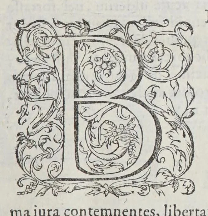 An illustration from M. Tullius Cicero Mannucciorum commentariis illustratus antiquaeq. lectioni restitutus, 1583, leaf 13