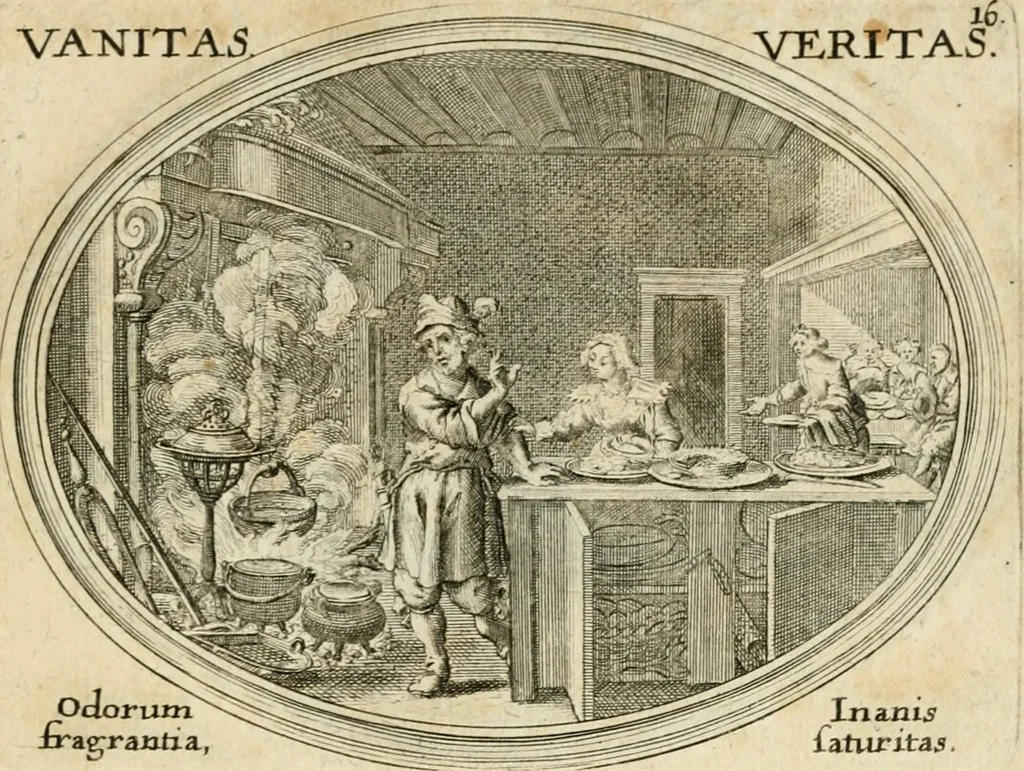 An illustration from Mundi lapis lydius, siue, Emblemata moralia nobilissimi viri D. Antonii A. Burgundia ... : in quibus vanitas per veritatem falsi accusatur & conuincitur, 1665, leaf 42