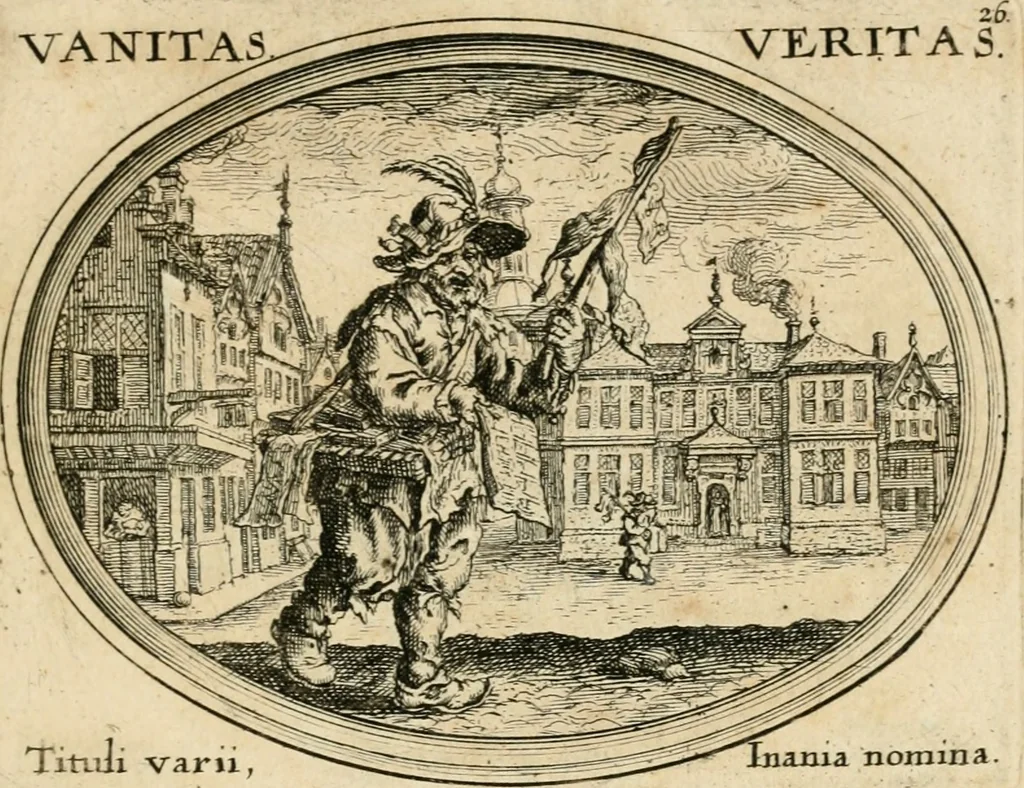 An illustration from Mundi lapis lydius, siue, Emblemata moralia nobilissimi viri D. Antonii A. Burgundia ... : in quibus vanitas per veritatem falsi accusatur & conuincitur, 1665, leaf 62