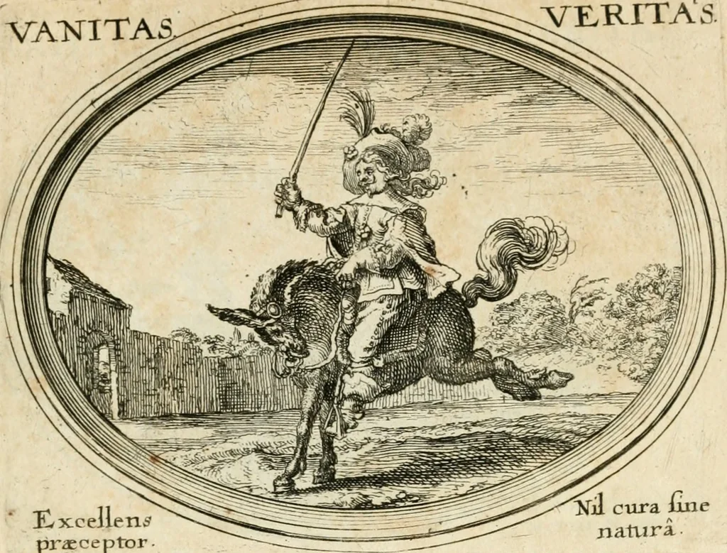 An illustration from Mundi lapis lydius, siue, Emblemata moralia nobilissimi viri D. Antonii A. Burgundia ... : in quibus vanitas per veritatem falsi accusatur & conuincitur, 1665, leaf 90