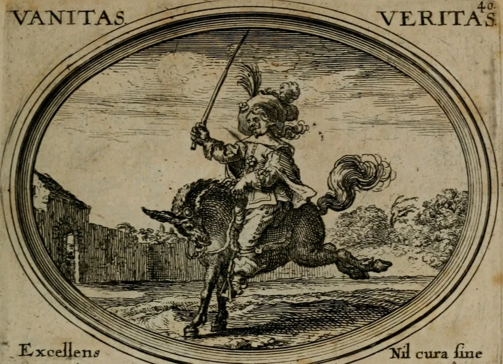 An illustration from Mundi lapis lydius, siue, Emblemata moralia nobilissimi viri D. Antonii A. Burgundia quondam Archidiaconi Brugensis : in quibus vanitas per veritatem falsi accusatur & conuincitur, 1665, leaf 88
