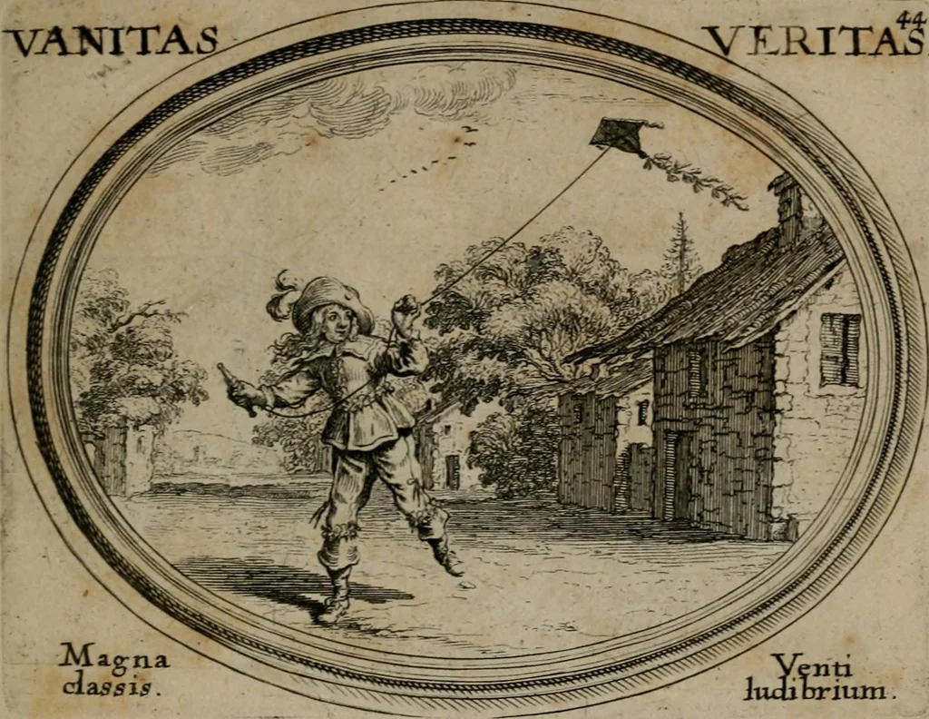 An illustration from Mundi lapis lydius, siue, Emblemata moralia nobilissimi viri D. Antonii A. Burgundia quondam Archidiaconi Brugensis : in quibus vanitas per veritatem falsi accusatur & conuincitur, 1665, leaf 96