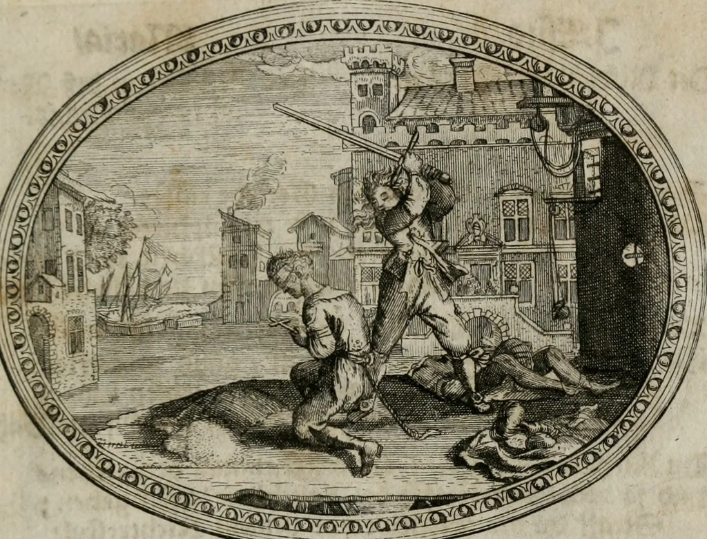 An illustration from Mundi lapis Lydius, oder, Der Welt Probier-Stein : das ist, Emblematische Sitten-Lehren, 1712, leaf 106