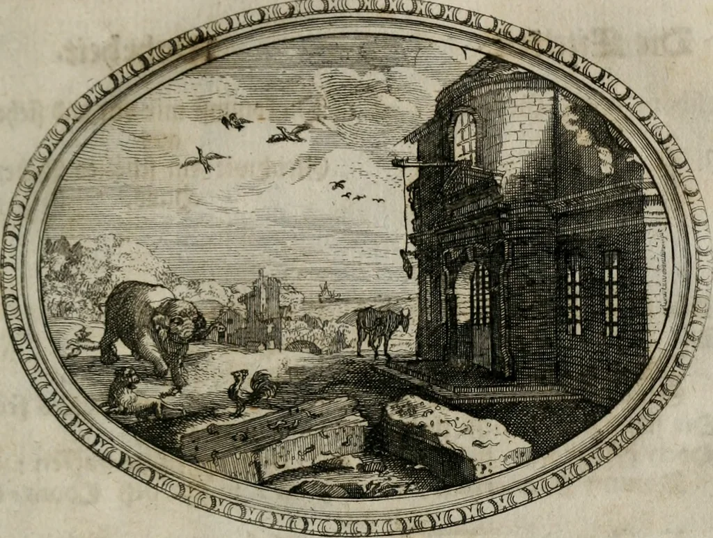 An illustration from Mundi lapis Lydius, oder, Der Welt Probier-Stein : das ist, Emblematische Sitten-Lehren, 1712, leaf 16