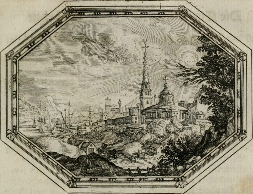 An illustration from Mundi lapis Lydius, oder, Der Welt Probier-Stein : das ist, Emblematische Sitten-Lehren, 1712, leaf 20