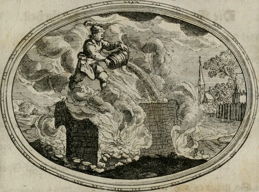 An illustration from Mundi lapis Lydius, oder, Der Welt Probier-Stein : das ist, Emblematische Sitten-Lehren, 1712, leaf 30