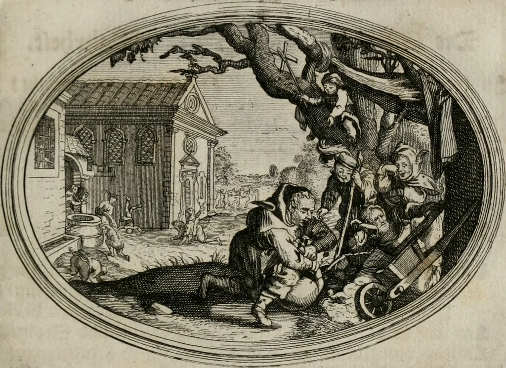 An illustration from Mundi lapis Lydius, oder, Der Welt Probier-Stein : das ist, Emblematische Sitten-Lehren, 1712, leaf 34