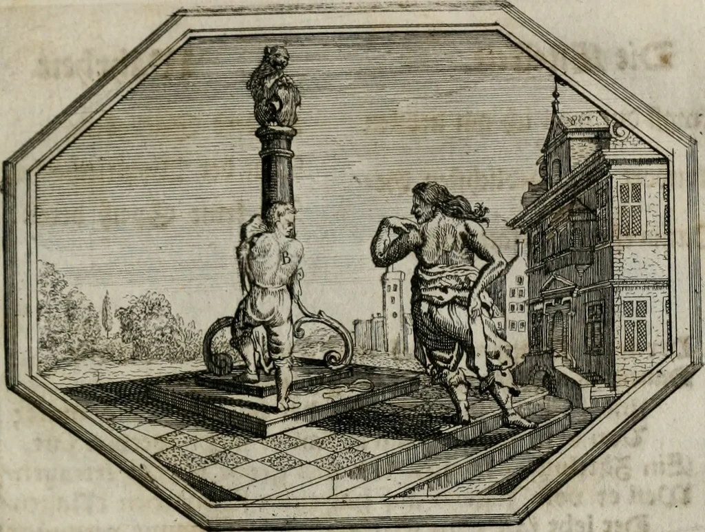 An illustration from Mundi lapis Lydius, oder, Der Welt Probier-Stein : das ist, Emblematische Sitten-Lehren, 1712, leaf 36
