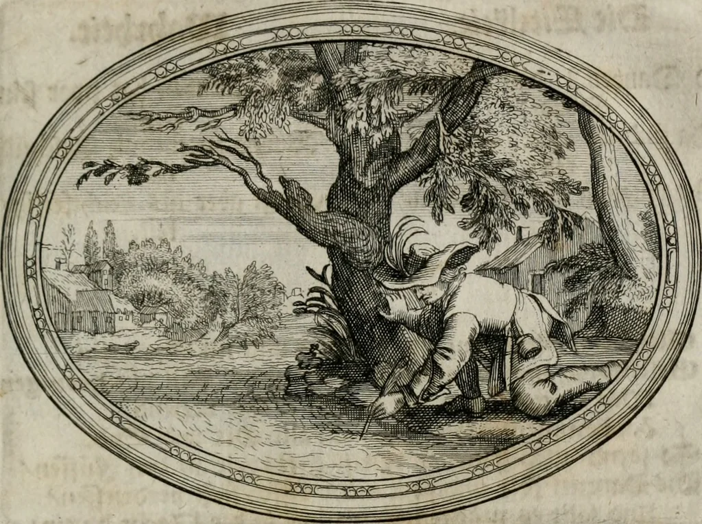 An illustration from Mundi lapis Lydius, oder, Der Welt Probier-Stein : das ist, Emblematische Sitten-Lehren, 1712, leaf 40
