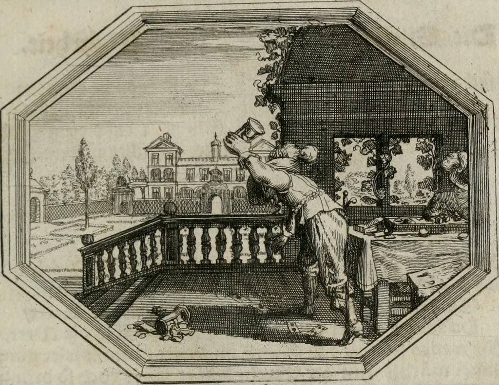 An illustration from Mundi lapis Lydius, oder, Der Welt Probier-Stein : das ist, Emblematische Sitten-Lehren, 1712, leaf 46