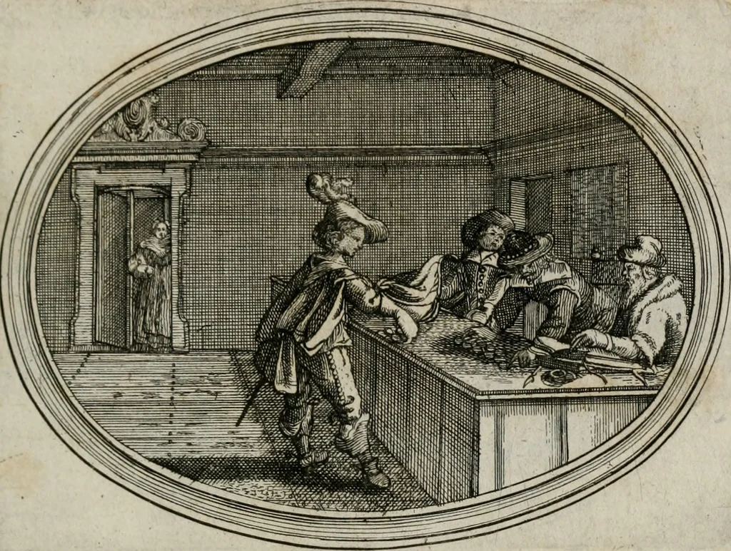 An illustration from Mundi lapis Lydius, oder, Der Welt Probier-Stein : das ist, Emblematische Sitten-Lehren, 1712, leaf 48