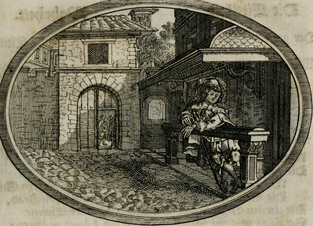 An illustration from Mundi lapis Lydius, oder, Der Welt Probier-Stein : das ist, Emblematische Sitten-Lehren, 1712, leaf 56