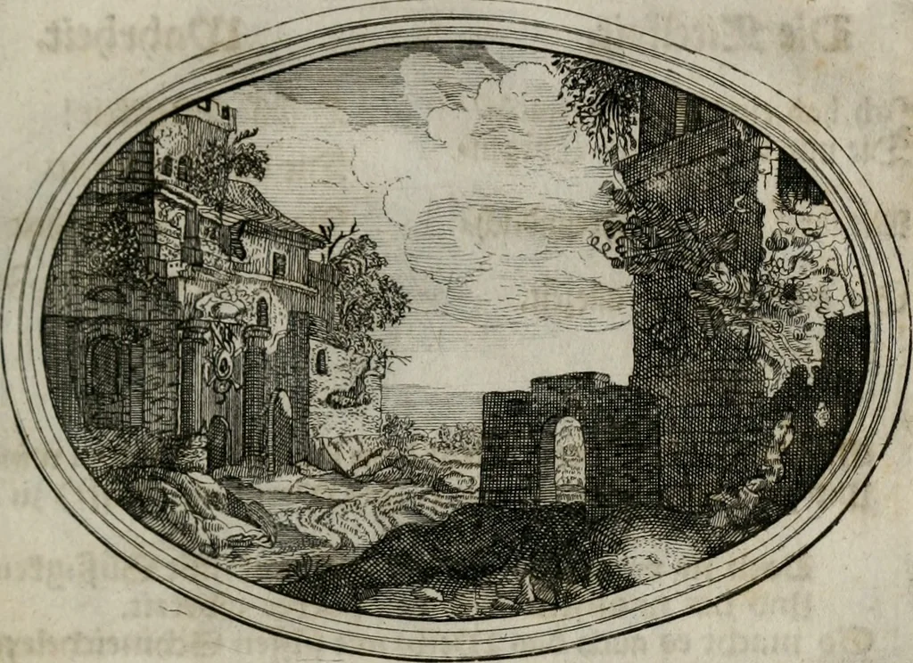 An illustration from Mundi lapis Lydius, oder, Der Welt Probier-Stein : das ist, Emblematische Sitten-Lehren, 1712, leaf 76