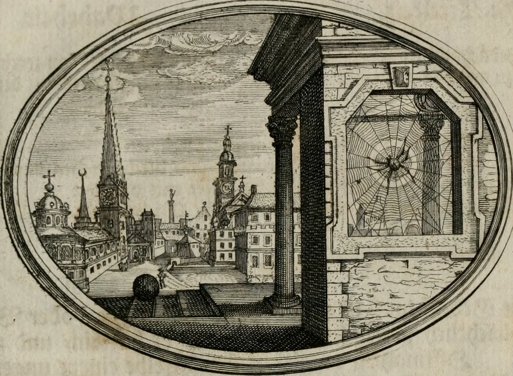 An illustration from Mundi lapis Lydius, oder, Der Welt Probier-Stein : das ist, Emblematische Sitten-Lehren, 1712, leaf 8