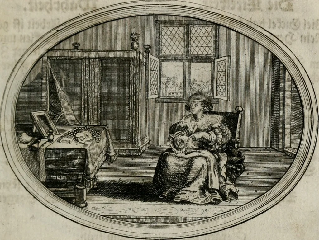 An illustration from Mundi lapis Lydius, oder, Der Welt Probier-Stein : das ist, Emblematische Sitten-Lehren, 1712, leaf 82