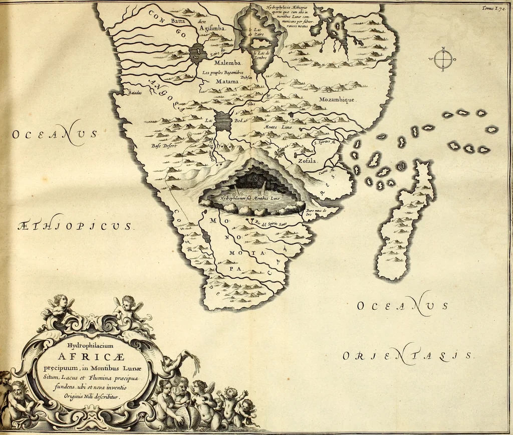An illustration from Mundus Subterraneus, in XII libros digestus; quo divinum subterrestris mundi opificium, mira ergasteriorum naturæ in eo distributio, verbo pantámorphou Protei regnum, universæ denique naturæ majestas, 1665, leaf 118
