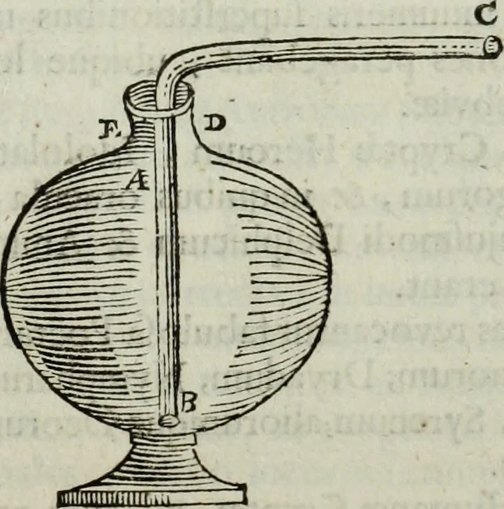 An illustration from Mundus Subterraneus, in XII libros digestus; quo divinum subterrestris mundi opificium, mira ergasteriorum naturæ in eo distributio, verbo pantámorphou Protei regnum, universæ denique naturæ majestas, 1665, leaf 166