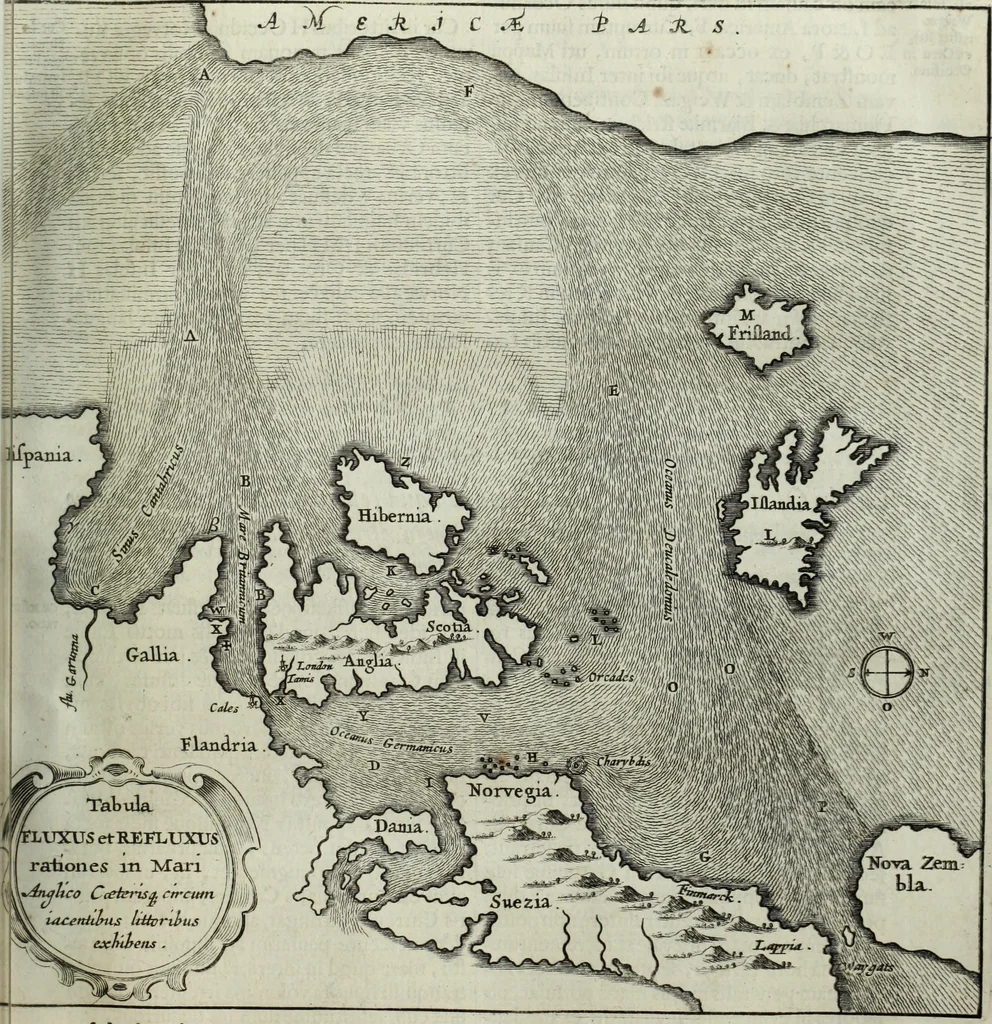 An illustration from Mundus Subterraneus, in XII libros digestus; quo divinum subterrestris mundi opificium, mira ergasteriorum naturæ in eo distributio, verbo pantámorphou Protei regnum, universæ denique naturæ majestas, 1665, leaf 194