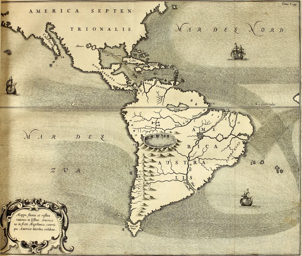 An illustration from Mundus Subterraneus, in XII libros digestus; quo divinum subterrestris mundi opificium, mira ergasteriorum naturæ in eo distributio, verbo pantámorphou Protei regnum, universæ denique naturæ majestas, 1665, leaf 198