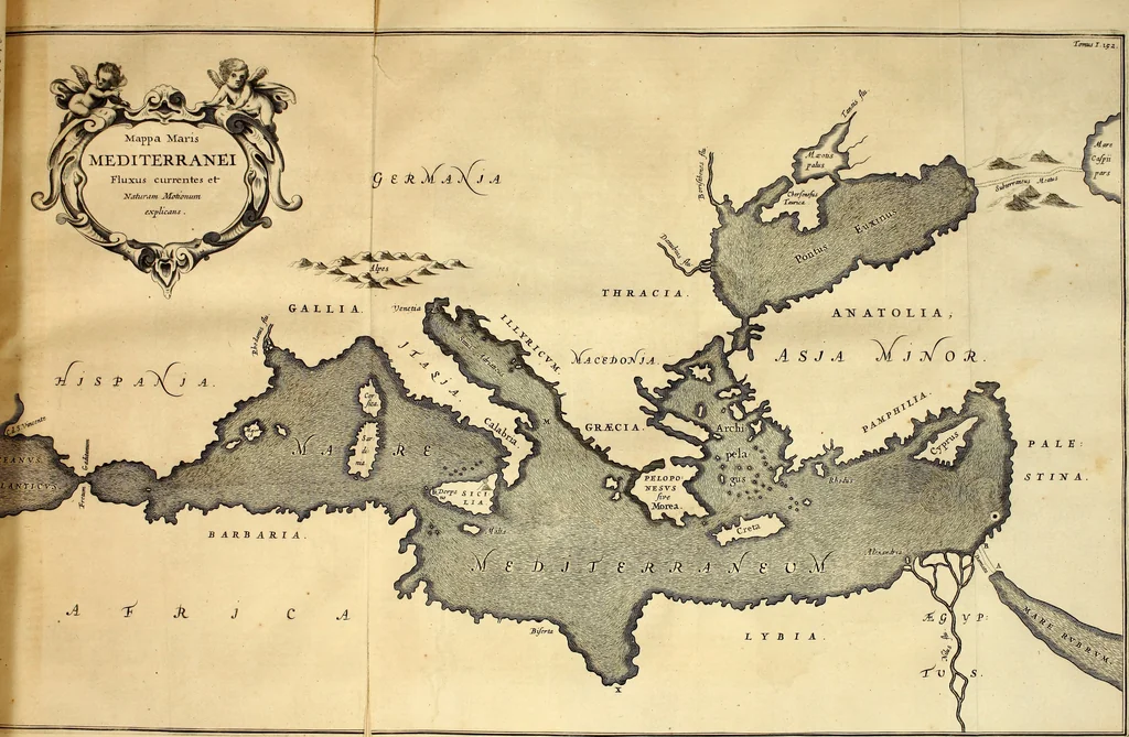 An illustration from Mundus Subterraneus, in XII libros digestus; quo divinum subterrestris mundi opificium, mira ergasteriorum naturæ in eo distributio, verbo pantámorphou Protei regnum, universæ denique naturæ majestas, 1665, leaf 208