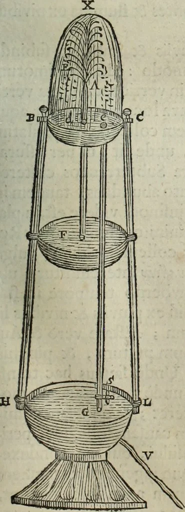 An illustration from Mundus Subterraneus, in XII libros digestus; quo divinum subterrestris mundi opificium, mira ergasteriorum naturæ in eo distributio, verbo pantámorphou Protei regnum, universæ denique naturæ majestas, 1665, leaf 304