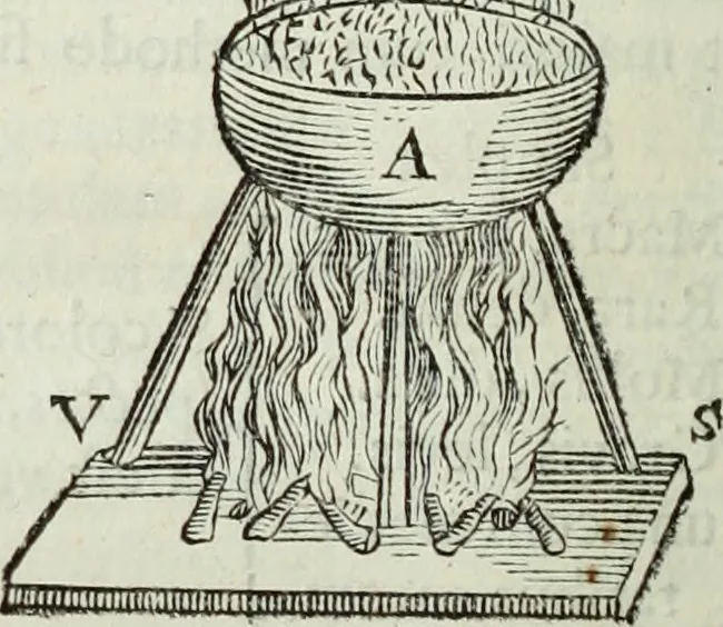 An illustration from Mundus Subterraneus, in XII libros digestus; quo divinum subterrestris mundi opificium, mira ergasteriorum naturæ in eo distributio, verbo pantámorphou Protei regnum, universæ denique naturæ majestas, 1665, leaf 405
