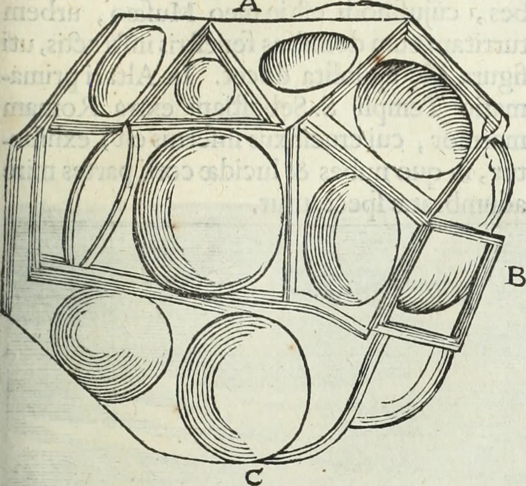 An illustration from Mundus Subterraneus, in XII libros digestus; quo divinum subterrestris mundi opificium, mira ergasteriorum naturæ in eo distributio, verbo pantámorphou Protei regnum, universæ denique naturæ majestas, 1665, leaf 462