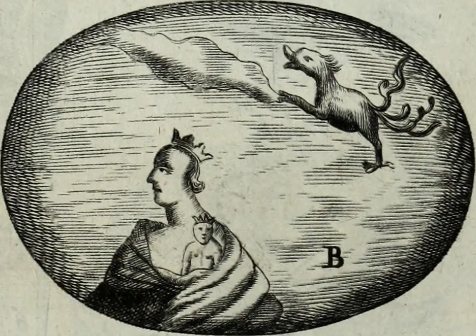 An illustration from Mundus Subterraneus, in XII libros digestus; quo divinum subterrestris mundi opificium, mira ergasteriorum naturæ in eo distributio, verbo pantámorphou Protei regnum, universæ denique naturæ majestas, 1665, leaf 466
