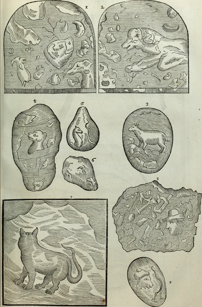 An illustration from Mundus Subterraneus, in XII libros digestus; quo divinum subterrestris mundi opificium, mira ergasteriorum naturæ in eo distributio, verbo pantámorphou Protei regnum, universæ denique naturæ majestas, 1665, leaf 468