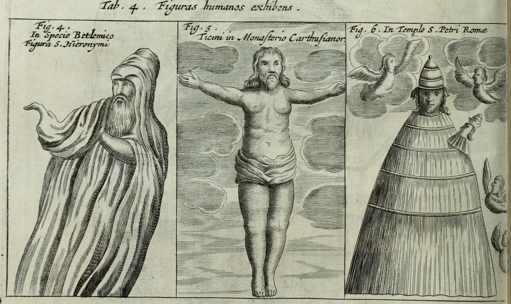 An illustration from Mundus Subterraneus, in XII libros digestus; quo divinum subterrestris mundi opificium, mira ergasteriorum naturæ in eo distributio, verbo pantámorphou Protei regnum, universæ denique naturæ majestas, 1665, leaf 471
