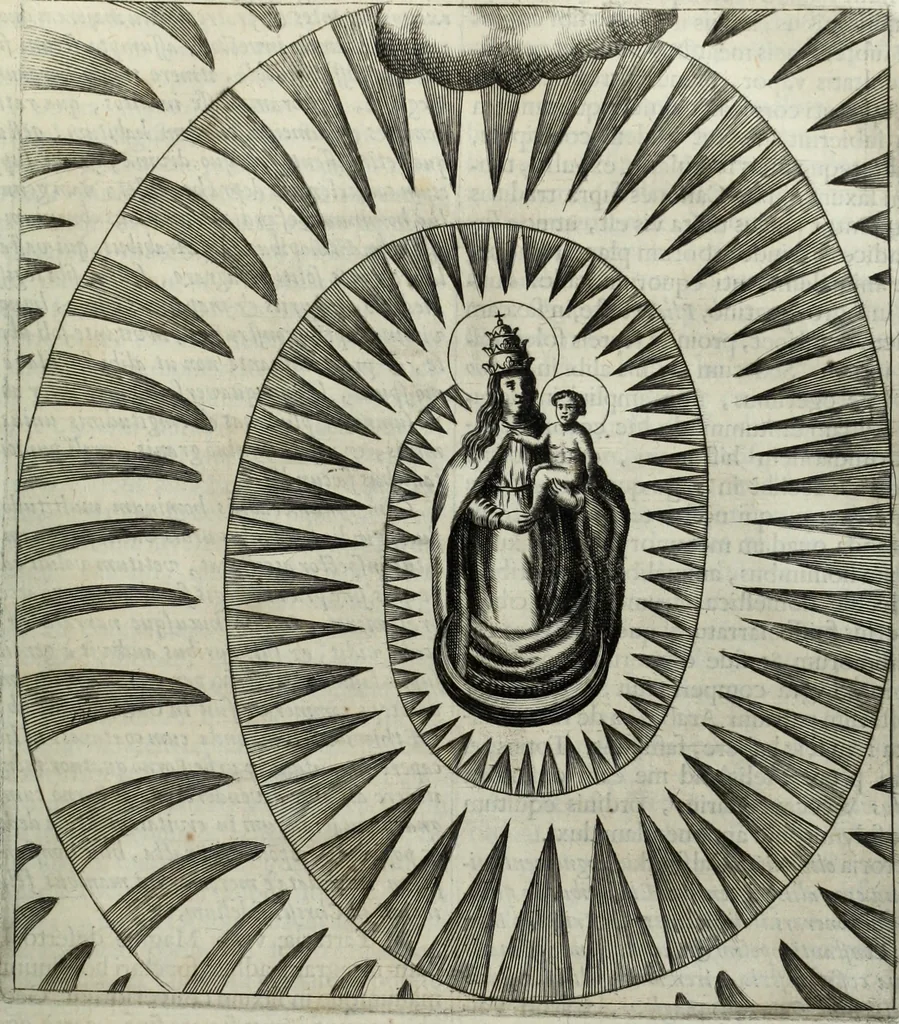 An illustration from Mundus Subterraneus, in XII libros digestus; quo divinum subterrestris mundi opificium, mira ergasteriorum naturæ in eo distributio, verbo pantámorphou Protei regnum, universæ denique naturæ majestas, 1665, leaf 484