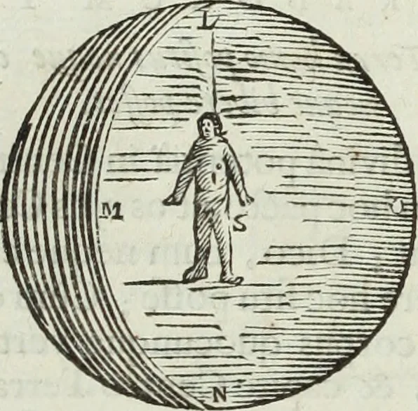 An illustration from Mundus Subterraneus, in XII libros digestus; quo divinum subterrestris mundi opificium, mira ergasteriorum naturæ in eo distributio, verbo pantámorphou Protei regnum, universæ denique naturæ majestas, 1665, leaf 57