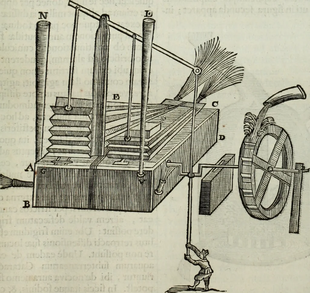 An illustration from Mundus Subterraneus, in XII libros digestus; quo divinum subterrestris mundi opificium, mira ergasteriorum naturæ in eo distributio, verbo pantámorphou Protei regnum, universæ denique naturæ majestas, 1665, leaf 612