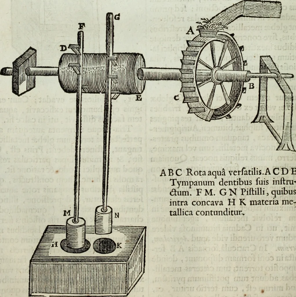 An illustration from Mundus Subterraneus, in XII libros digestus; quo divinum subterrestris mundi opificium, mira ergasteriorum naturæ in eo distributio, verbo pantámorphou Protei regnum, universæ denique naturæ majestas, 1665, leaf 635