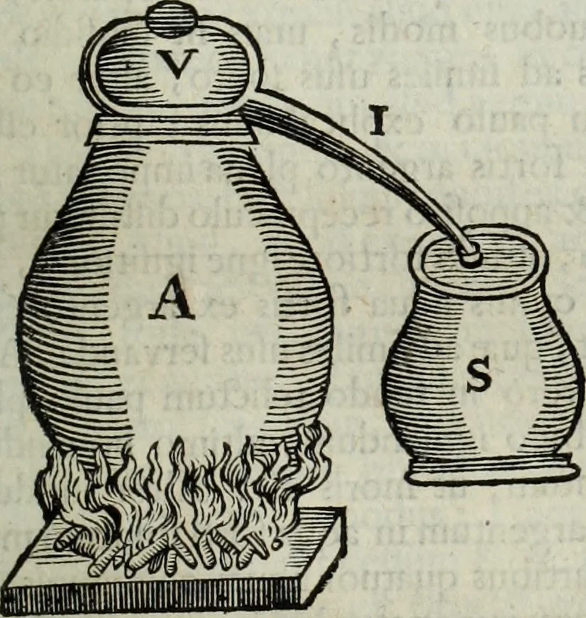An illustration from Mundus Subterraneus, in XII libros digestus; quo divinum subterrestris mundi opificium, mira ergasteriorum naturæ in eo distributio, verbo pantámorphou Protei regnum, universæ denique naturæ majestas, 1665, leaf 650